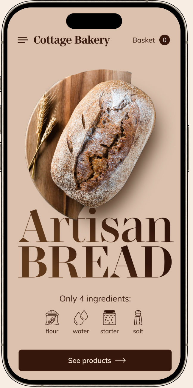 Bakery site mobile website