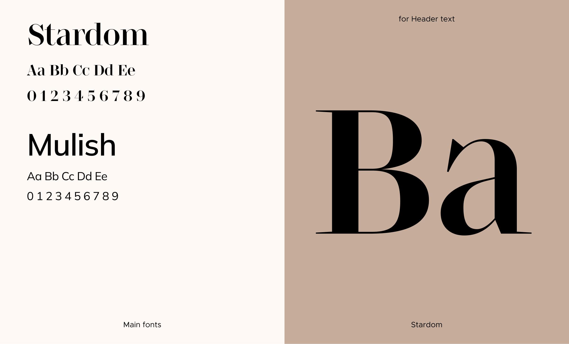 Bakery site typography