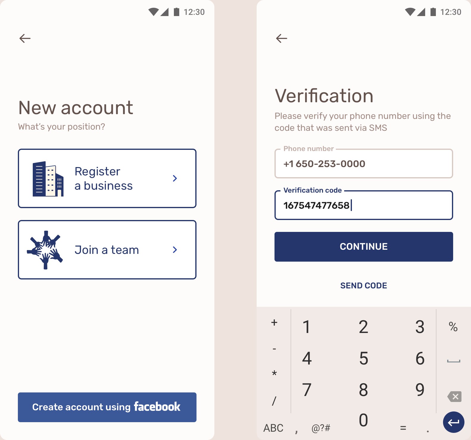 Account and verification design