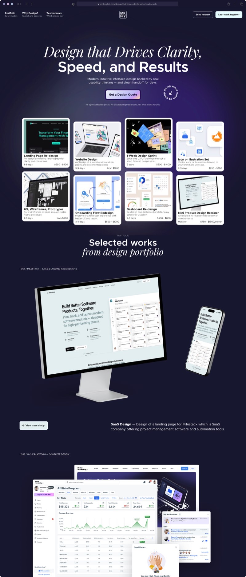 Design Service Landing page